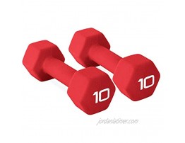 Cap Neoprene Dumbbell Pair with Carrying Case 10-Pound Red