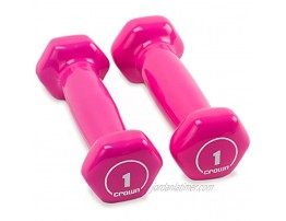 Crown Sporting Goods Brightbells Vinyl Hex Hand Weights Spectrum Series I: Tropical Colorful Coated Set of Non-Slip Dumbbell Free Weight Pairs Home & Gym Equipment