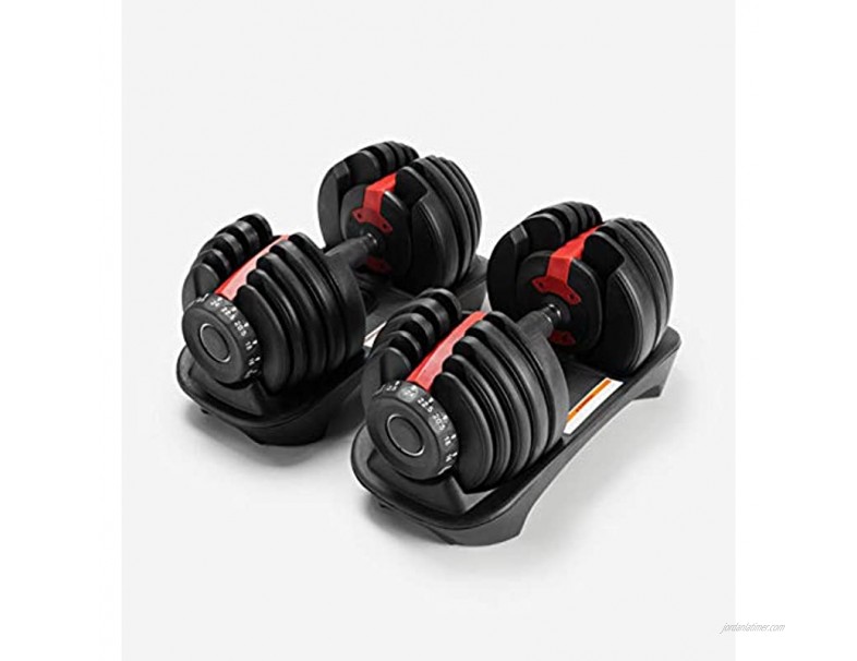 Erus Adjustable Dumbbell 2.5-52.5 lbs 15 Weight Sets Fast Adjust Weight by Turning Handle Dumbbell with Tray Suitable for Full Body 52.5lbs 24kg Single Dumbbells