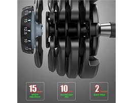 FIT FARM USA Smart Muscle Intelligent Adjustable Space-Saving Dumbells: Home Gym Fitness Weights Quickly Adjust for Optimal Muscle Building Workouts from 5 to 52 lbs! Single Unit
