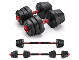 FONESO Dumbbells Set Fitness Dumbbells 44lbs Dumbbells Barbell for Home Gym Workout Exercise Free Weight with Connecting Rod Used as Barbell Adjustable Dumbbell Set for Men Women