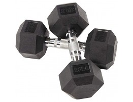 Fuxion Dumbbells 20 Lbs Rubber Encased Hex Pair | Hand Weights | All-Purpose Home Gym Office Exercise Work 40 Total Set of 2 Each 20 pounds 9.1 Kg