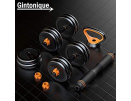 Gintonique Adjustable Dumbbells Dumbbell Set Free Weights Dumbbells Set of 2 Kettlebell Barbell Push-up Set Home Work Out for Men and Women.Total Weight Up to 44LB 66LB.