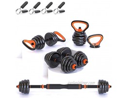 Gintonique Adjustable Dumbbells Dumbbell Set Free Weights Dumbbells Set of 2 Kettlebell Barbell Push-up Set Home Work Out for Men and Women.Total Weight Up to 44LB 66LB.
