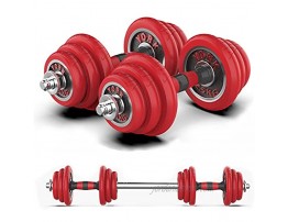 JHVW Cast Iron Adjustable Dumbbell&Barbell Weight Pair,Free Weights 3-in-1 Set 33LB 44LB,Non-Slip Handle,Perfect for Home,Gym,Office Exercise Training