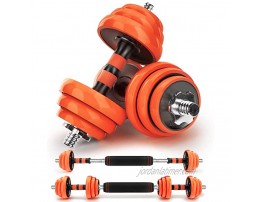 JZBRAIN Adjustable Weights Dumbbell Barbell Set Cast Iron 44 Lbs Free Weights Dumbbells Set with Thickened Padded Barbell Rod Protective Cover Dumbellsweights for Women Men for Home Gym Fitness