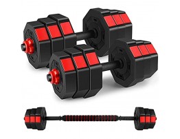 Kitclan Dumbbells Set 44Lbs 66Lbs Adjustable Weight Set Home Gym Equipment for Men Women Fitnrss Work Out Exercise Training Used as Barbells Pair