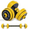 Nice C Adjustable Dumbbell Barbell Weight Pair Free Weights 2-in-1 Set Non-Slip Neoprene Hand All-Purpose Home Gym Office