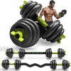 PIN JIAN Adjustable Weight Dumbbell Set of 5 10 15 20 44 lbs to 66 lbs 3-in-1 Fitness Dumbbell Pairs for Adult Gym Workout Strength Training with Connecting Rod Used as Barbell Ab Roller