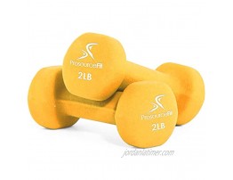 ProsourceFit Set of Two Neoprene Dumbbells Yellow 2 pounds ps-1144-neo-yellow