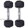 SINGLE Hex Rubber Dumbbell with Metal Handles Exercise Heavy Workout Dumbbells Workout Weights Sold As Singles or Set