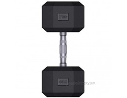 Valenfit Dumbbells Rubber Encased Hex Dumbbell in Pairs or Singles Free Weights Dumbbells with Metal Handle Heavy Dumbbell for Home Gym Strength Training 5lb- 50lb Dumbbells