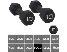 WF Athletic Supply Black Neoprene Dumbbell Set Non-Slip Hex Shape Free Weights Set for Muscle Toning Strength Building Weight Loss Portable Weights for Home Gym Hand Weight