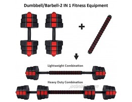 wolfyok Dumbbells Set Adjustable Weights 3-in-1 Set Barbell 44Lb 66Lb Home Gym Equipment for Men Women Gym Workout Fitness Exercise with Connecting Rod