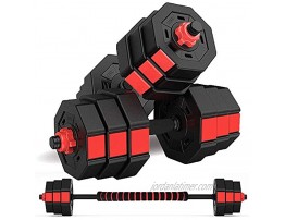 wolfyok Dumbbells Set Adjustable Weights 3-in-1 Set Barbell 44Lb 66Lb Home Gym Equipment for Men Women Gym Workout Fitness Exercise with Connecting Rod