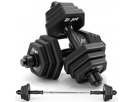 Zicjet Dumbbells Sets 44Lbs 66Lbs Adjustable Weights Dumbbells Pair Solid Steel for Adults Home Fitness Equipment Gym Workout Strength Training with Connecting Rod Used as Barbells Black Red