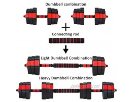 ZYOMY Weights Dumbbells Set Fitness Dumbbells 44lbs Dumbbells Barbell for Home Gym Workout Exercise Free Weight with Connecting Rod Used as Barbell Adjustable Dumbbell Set for Men Women