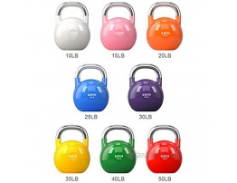 KHTO Kettle Bells – Competition Kettlebell 50 LB – Professional Grade Kettlebell for Fitness Weightlifting Core Training – Durable and Strong Design – 10-50 LB Color-Coded Collection