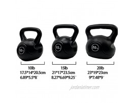 OGODU Kettlebell Weight Sets 3Piece Black Kettlebells Include 10LB.15LB.20LB,Yoga Kettle Bell Kettlebell-Weights for Women Men Home Gym Free Weight Full Body Building Strength Training Fitness