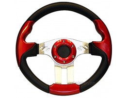 PF12086PKG Club Car 13 Inch Steering Wheel in Red DS with Black Adapter
