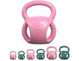RUNWE Kettlebells Weight 10 LB for Weightlifting Conditioning Strength and Core Training for Home Gym with Three-handles [2021 Upgrade]Pink-10 lb