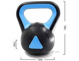 zvzvo Black Blue Wide Grip 3-Piece Kettlebell Exercise Fitness Weight Set Include 4kg 8.8lbs