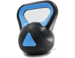 zvzvo Black Blue Wide Grip 3-Piece Kettlebell Exercise Fitness Weight Set Include 4kg 8.8lbs