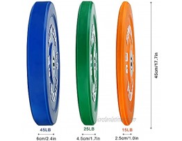 FUMYIDA Color Coded Olympic Bumper Plate Weight Plate with 2 Inch Steel Insert for Strength Training Weightlifting and Crossfit