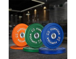 FUMYIDA Color Coded Olympic Bumper Plate Weight Plate with 2 Inch Steel Insert for Strength Training Weightlifting and Crossfit