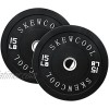 SKEWCOOL 2-Inch Olympic Bumper Plates 15 LB Bumper Plates Bumper Weight Plates Barbell Weight in Single or Pairs Solid Natural Rubber for Weightlifting Strength Training Black