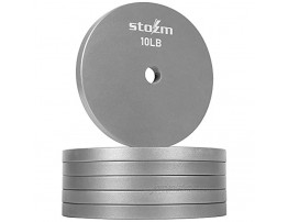 STOZM Premium Solid Steel 1-inch Weight Plates Set of 6 x 10lbs for Strength Training Weightlifting and Crossfit
