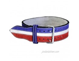 Ader Leather Power Weight Lifting Belt- 4 Red White Blue