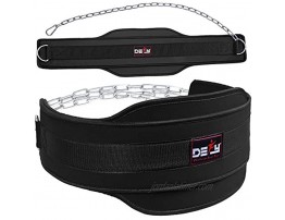 DEFY Premium Double Padded Neoprene Dip Belt with 32 Heavy Duty Steel Chain for Power Lifting Bodybuilding Strength & Training-Double Stitched