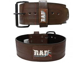 RAD Genuine Cowhide Leather Weight Lifting Belt Back Support Gym Training Single Prong Black & Brown New