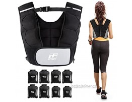 RitFit Adjustable Weighted Vest 8-19lbs for Men and Women with Removable Weights and Neoprene Fabric Body Weight Vest for Running,Training Workout Black
