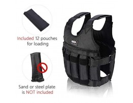 Thur amo Weighted Vest 20KG 44LB Adjustable Strength Training Vest Running Exercise Boxing Fitness Weightloading Sand Clothing Weights NOT Included