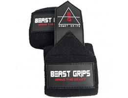 Beast Grips 18 Power Weightlifting Wrist Wraps Supports for Gym Strength Training Bodybuilding Beast Workouts Strong Wrist Support Straps for Men and Women – One Size Fits All Black