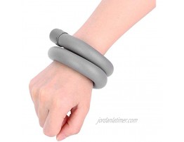 Keenso Yoga Bracelet,2Pcs Fitness Yoga Weight-Bearing Bracelet Sports Auxiliary Supply Training Wrist Weight Ring Wearable Gray