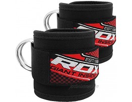 RDX Ankle Strap Cable Machine – Steel Double D Ring Ankle Cuff for Legs Workout – Great for Butt Glute and Thigh Exercise- Multi Gym Strap Pulley Attachment
