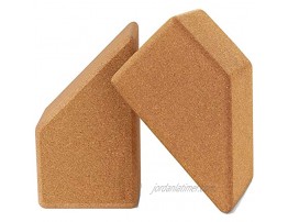Cork Yoga Blocks 2 Pack Set and Wedge Blocks Set 100% Natural Cork 9x6x4 Yoga Blocks Non-Slip&Anti-Tilt Lightweight
