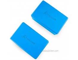 Prosource Fit Foam Yoga Blocks Set of 2 High Density EVA Yoga Bricks Sturdy Yoga Prop Large Size 4”x 6” x 9”