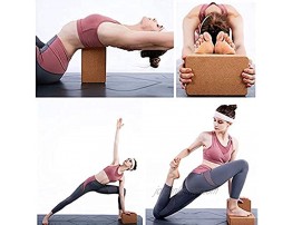 Volcano Cork Yoga Block 2 Pack and Yoga Strap Set -Natural Cork from Portugal 9x6x4 Yoga Blocks Non-Slip&Anti-Tilt for Women| Men Lightweight Odor-Resistant| Moisture-Proof