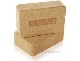 YOGU Yoga Blocks Set of 1 or 2 EVA Foam or Cork Wood