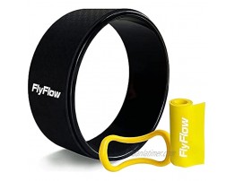 FlyFlow Yoga Wheel with TPE Resistance Band and Yoga Ring Perfect for Back Pain Relief Backbend Stretching and Improving Flexibility