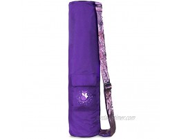 Fox Hill Fitness Yoga Mat Bag Sling Carrier with Storage Pockets Full Side Zipper and Adjustable Sequin Strap for Kids and Women