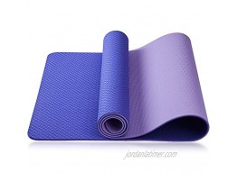 Asvin TPE Yoga Mat 1 4 Inch Thick for Women High Density Fitness Exercise Mat Non-Slip Anti-Tear Workout Mat with Strap for Home Gym Pilates and Floor Exercises 68x24
