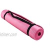 Crown Sporting Goods 3 8-inch 8mm Professional Yoga Mat with No-Slip Ridges and Travel Shoulder Sling Pink