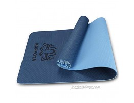 KOFFOTA Yoga Mat Non Slip TPE Yoga Mats 1 4 inch Eco Friendly Fitness Exercise Mats for Yoga Workout Mats with Carry Strap and Bag Pilates and Floor Exercises