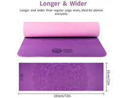 MIYA UGO Yoga Mat Eco Friendly TPE Non Slip Yoga Mats with Carrying Strap SGS Certified 72x24 Extra Thick 1 4 for Yoga Pilates Fitness Exercise Mat