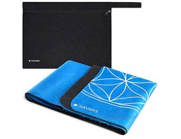 Navaris Foldable Yoga Mat for Travel 5 8 15mm Thick Exercise Mat for Yoga Pilates Workout Gym Fitness Non-Slip Folding Portable Mat Blue